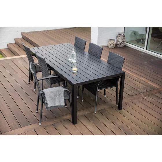 Set Masa De Gradina Viking 205 XL + 6 Scaune Paris, 205x90x74 cm, Metal/Lemn Artificial picture - 2