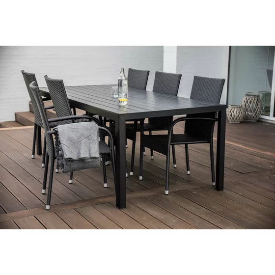 Set Masa De Gradina Viking 205 XL + 6 Scaune Paris, 205x90x74 cm, Metal/Lemn Artificial picture - 4
