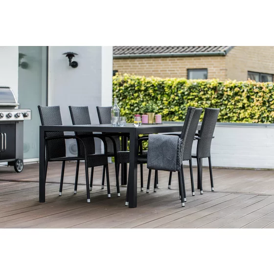 Set Masa De Gradina Viking 205 XL + 6 Scaune Paris, 205x90x74 cm, Metal/Lemn Artificial picture - 5
