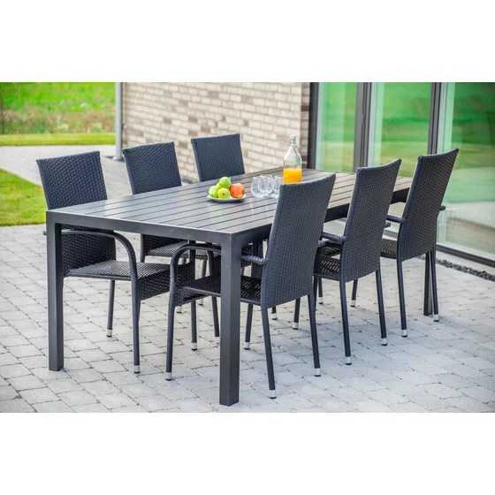 Set Masa De Gradina Viking 205 XL + 6 Scaune Paris, 205x90x74 cm, Metal/Lemn Artificial picture - 7