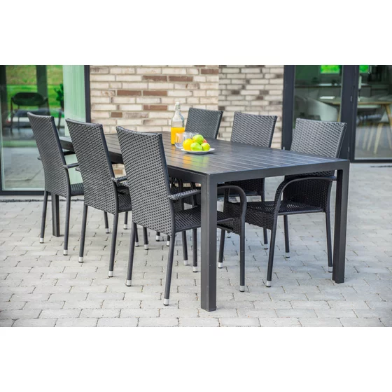 Set Masa De Gradina Viking 205 XL + 6 Scaune Paris, 205x90x74 cm, Metal/Lemn Artificial picture - 8