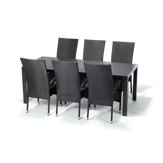 Set Masa De Gradina Viking 205 XL + 6 Scaune Paris, 205x90x74 cm, Metal/Lemn Artificial picture - 9