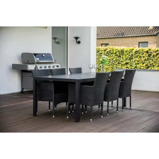 Set Masa De Gradina Viking 205 XL + 6 Scaune Sanne, 205x90x74 cm, Metal/Lemn Artificial picture - 2