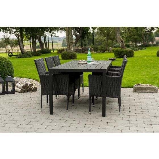 Set Masa De Gradina Viking 205 XL + 6 Scaune Sanne, 205x90x74 cm, Metal/Lemn Artificial picture - 3