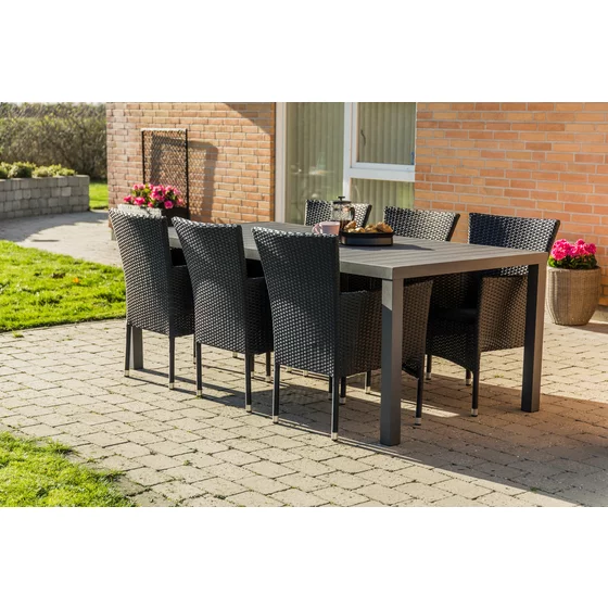 Set Masa De Gradina Viking 205 XL + 6 Scaune Sanne, 205x90x74 cm, Metal/Lemn Artificial picture - 7