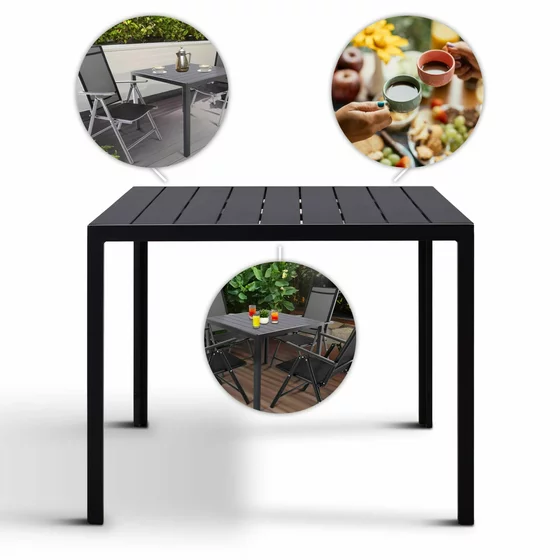 Set Masa De Gradina Viking 90 + 4 Scaune Pliabile Pia 10492, 90x90x74 cm, Metal/Lemn Artificial picture - 5