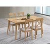 Set Masa Extensibila Basami, 150-190x90x76 h cm + 4 Scaune Haris, Lemn/MDF, Stejar Bianco picture - 1