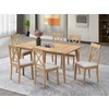 Set Masa Extensibila Basami, 150-190x90x76 h cm + 6 Scaune Haris, Lemn/MDF, Stejar Bianco picture - 1