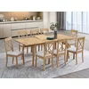 Set Masa Extensibila Basami, 150-190x90x76 h cm + 8 Scaune Haris, Lemn/MDF, Stejar Bianco picture - 1