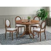 Set Masa Extensibila Caviaso + 4 Scaune Benoni, 120-160x120x76 cm, Lemn/Furnir, Nuc picture - 1