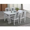 Set Masa Extensibila Clover, 160-200x90x76 h cm + 4 Scaune Capri, Lemn/MDF, Stejar Bianco picture - 1
