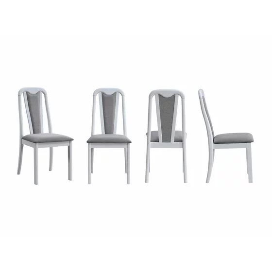 Set Masa Extensibila Clover, 160-200x90x76 h cm + 6 Scaune Capri, Lemn/MDF, Alb picture - 4