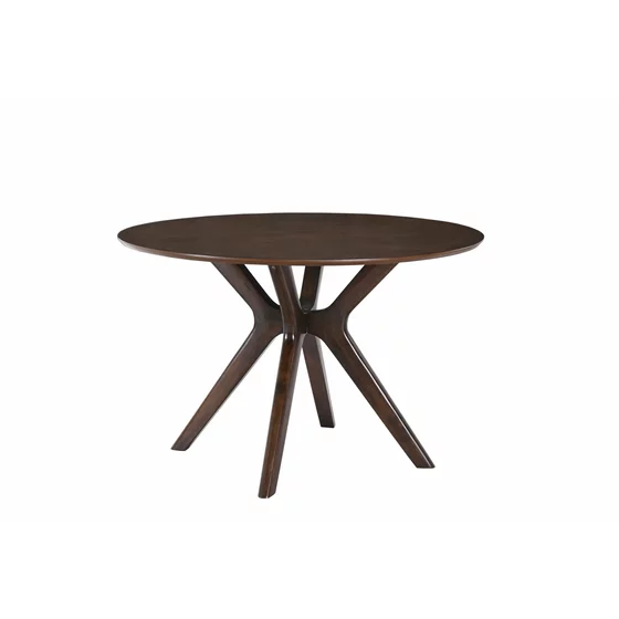 Set Masa Rotunda Kenji + 4 scaune Vania, Ø120x75.5 cm, Lemn/MDF/Furnir, Wenge picture - 4