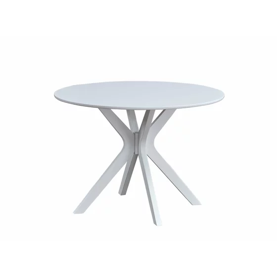Set Masa Tomisa  Ø120x76 h cm + 4 Scaune Haris, Lemn/MDF, Alb picture - 3