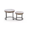 Set Masute de Cafea Hagen 25002, Ø63x48 cm+ 48x38 cm, Metal/MDF/Piatra Sinterizata, Grafit/ Gri Marmura picture - 3