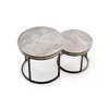 Set Masute de Cafea Hagen 25002, Ø63x48 cm+ 48x38 cm, Metal/MDF/Piatra Sinterizata, Grafit/ Gri Marmura picture - 4