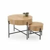 Set Masute de Cafea Hagen 25003, Ø67x40 cm + 50x36 cm, Metal/MDF, Negru/Natur picture - 1