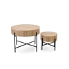 Set Masute de Cafea Hagen 25003, Ø67x40 cm + 50x36 cm, Metal/MDF, Negru/Natur picture - 7