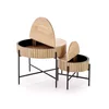 Set Masute de Cafea Hagen 25003, Ø67x40 cm + 50x36 cm, Metal/MDF, Negru/Natur picture - 8