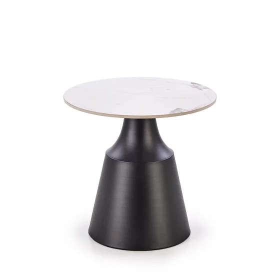 Set Masute de Cafea Hagen 25005, Ø70x50 cm + 43x48 cm, Metal/Piatra Sinterizata, Negru/Alb Marmura picture - 5