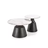 Set Masute de Cafea Hagen 25005, Ø70x50 cm + 43x48 cm, Metal/Piatra Sinterizata, Negru/Alb Marmura picture - 6