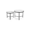 Set Masute de Cafea Hagen 265, Ø63x50 cm, Metal/MDF cu Efect de Piatra Sinterizata, Negru/ Alb Marmura picture - 3