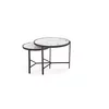 Set Masute de Cafea Hagen 265, Ø63x50 cm, Metal/MDF cu Efect de Piatra Sinterizata, Negru/ Alb Marmura picture - 6