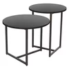 Set Masute de Cafea Johpur, Ø48x40 cm + Ø40x50 cm, Metal/MDF,  Negru/Negru picture - 1