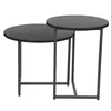 Set Masute de Cafea Johpur, Ø48x40 cm + Ø40x50 cm, Metal/MDF,  Negru/Negru picture - 2