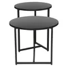 Set Masute de Cafea Johpur, Ø48x40 cm + Ø40x50 cm, Metal/MDF,  Negru/Negru picture - 3