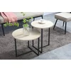 Set Masute de Cafea Johpur, Ø48x40 cm + Ø40x50 cm, Metal/MDF,  Negru/Stejar Natur picture - 3