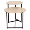 Set Masute de Cafea Johpur, Ø48x40 cm + Ø40x50 cm, Metal/MDF,  Negru/Stejar Natur picture - 7