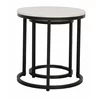 Set Masute de Cafea Nestin, Ø45x48 cm + Ø32x42 cm, Metal/MDF, Negru/Alb Marmura picture - 4