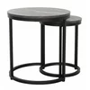 Set Masute de Cafea Nestin, Ø45x48 cm + Ø32x42 cm, Metal/MDF, Negru/Negru Marmura picture - 1