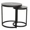 Set Masute de Cafea Nestin, Ø45x48 cm + Ø32x42 cm, Metal/MDF, Negru/Negru Marmura picture - 2