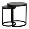 Set Masute de Cafea Nestin, Ø45x48 cm + Ø32x42 cm, Metal/MDF, Negru/Negru Marmura picture - 3