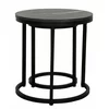 Set Masute de Cafea Nestin, Ø45x48 cm + Ø32x42 cm, Metal/MDF, Negru/Negru Marmura picture - 4
