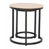 Set Masute de Cafea Nestin, Ø45x48 cm + Ø32x42 cm, Metal/MDF,  Negru/Stejar Natur picture - 5