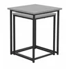 Set Masute de Cafea Tahne, 40x40x50 cm + 35x35x45 cm, Metal/Pal Melaminat, Negru/Gri Beton picture - 3