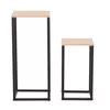 Set Masute Pentru Flori Tide, 26x26x60 cm  + 22x22x 40 cm, Structura Metalica,  Negru/Stejar picture - 2