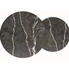 Set Masute Shelby 210, Ø80X48 cm + Ø48x42 cm Metal/MDF Laminat, Auriu/Negru Marmura picture - 2