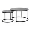 Set Masute Shelby 210, Ø80X48 cm + Ø48x42 cm Metal/MDF Laminat, Negru/Negru Marmura picture - 1