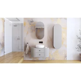 Set Mobilier de Baie HOF100, Masca Chiuveta + Dulap Oglinda + Dulap Suspendat,  Front MDF, Casmir