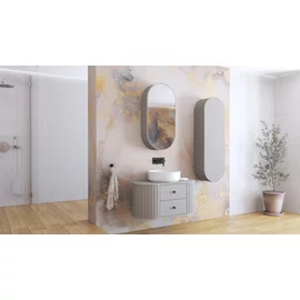 Set Mobilier de Baie HOF100, Masca Chiuveta + Dulap Oglinda + Dulap Suspendat,  Front MDF, Casmir