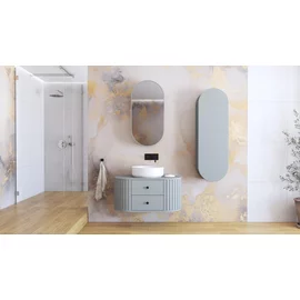 Set Mobilier de Baie HOF100, Masca Chiuveta + Dulap Oglinda + Dulap Suspendat,  Front MDF, Fiord