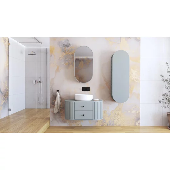 Set Mobilier de Baie HOF100, Masca Chiuveta + Dulap Oglinda + Dulap Suspendat,  Front MDF, Fiord picture - 1