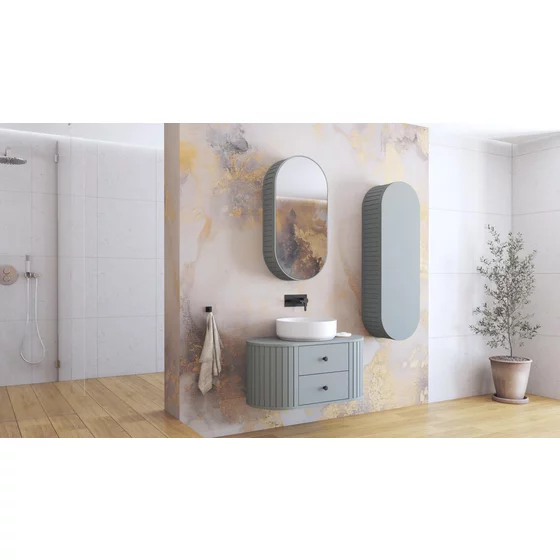 Set Mobilier de Baie HOF100, Masca Chiuveta + Dulap Oglinda + Dulap Suspendat,  Front MDF, Fiord picture - 2