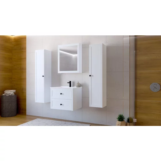 Set Mobilier de Baie HOF101A, Masca Chiuveta + Dulap Oglinda +  2 x Dulap Suspendat,  Front MDF, Alb picture - 6