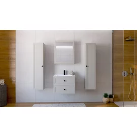 Set Mobilier de Baie HOF101A, Masca Chiuveta + Dulap Oglinda +  2 x Dulap Suspendat,  Front MDF, Casmir