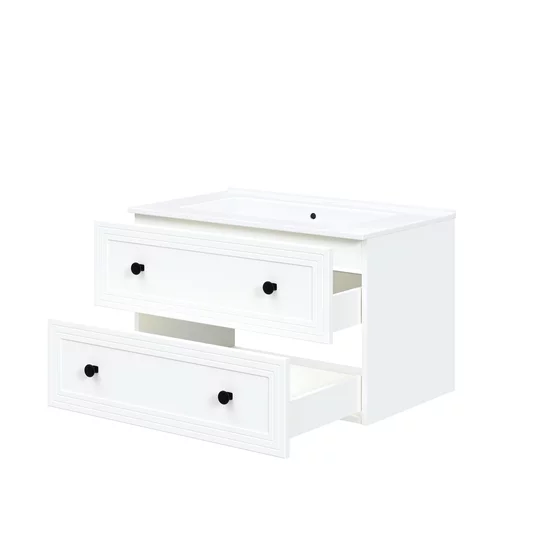 Set Mobilier de Baie HOF101B, Masca Chiuveta + Dulap Oglinda +  2 x Dulap Suspendat,  Front MDF, Alb picture - 4